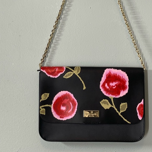 kate spade Handbags - Kate Spade Floral Gold Chain Shoulder Bag!